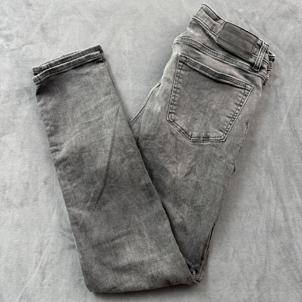 Express Slim Fit Distressed Gray Jeans Mens 30x32 Ripped Faded Denim